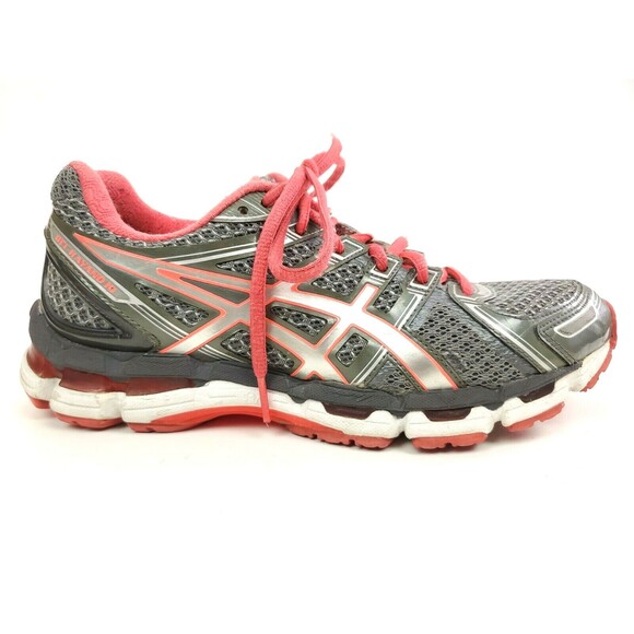 ASICS GEL KAYANO 19 Gray Silver Pink Running Shoes T354Q - Women’s Size 9 US - Picture 2 of 8